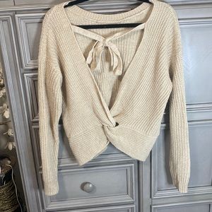 Open Back Cream Sweater
